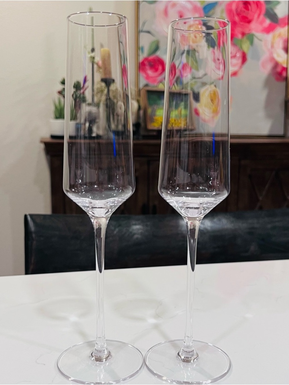 Koios Crystal Champagne Flutes - Clear Glass (Set of 2)